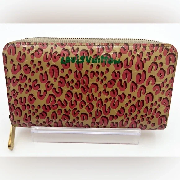 Louis Vuitton Vernis Leopard Zippy Wallet Blanc Corail- limited edition like new - Picture 1 of 6